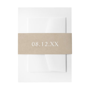 Bandeau De Faire-part Mariage de date simple Faux Kraft