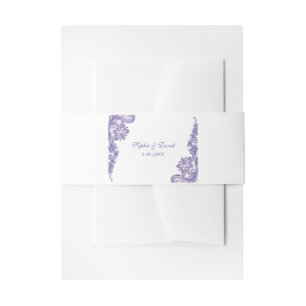 Bandeau De Faire-part Mariage de dentelle ultra violet moderne