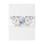 Bandeau De Faire-part Mariage de fleurs bleues et blanches (Dos Example)