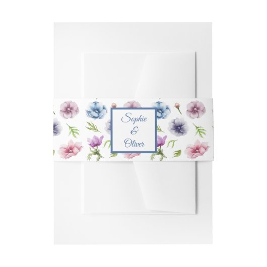 Bandeau De Faire-part Mariage de fleurs d'anémone aquarelle (Devant example)
