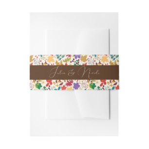 Bandeau De Faire-part Mariage de fleurs de prés pourpre jaune moutarde d