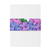Bandeau De Faire-part Mariage de fleurs d'Hydrangée bleue et rose (Dos Example)
