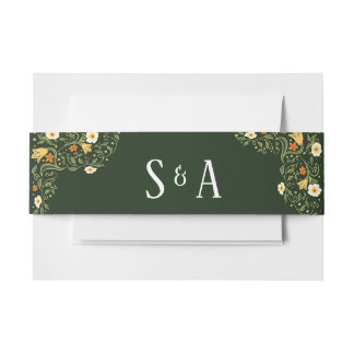 Bandeau De Faire-part Mariage de fleurs vertes