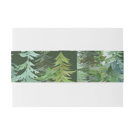 Bandeau De Faire-part Mariage de forêt aquarelle (Dos exemple)