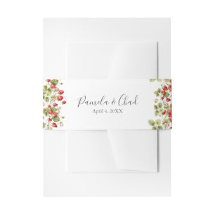 Bandeau De Faire-part Mariage de fraises d'aquarelle