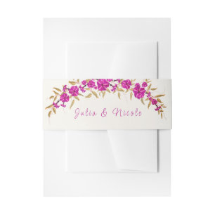 Bandeau De Faire-part Mariage de Jardin Fleur de Trompette Sauvage Viole