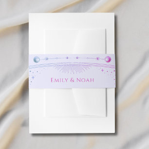 Bandeau De Faire-part Mariage de la Lavande rose de la Lune soleil étoil