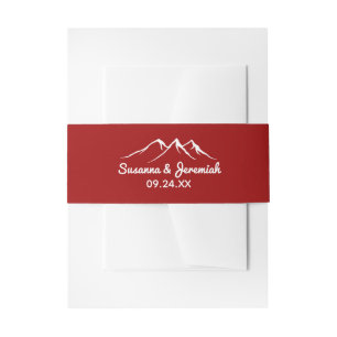 Bandeau De Faire-part Mariage de la Montagne Rouge Blanc Rustique