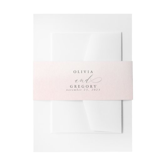 Bandeau De Faire-part Mariage de lavage clair Pastel Rose Aquarelle douc (Devant example)