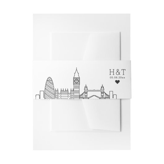 Bandeau De Faire-part Mariage de Londres | Invitation de monogramme styl (Devant example)