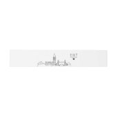 Bandeau De Faire-part Mariage de Londres | Monogramme stylisé Skyline (Plat)