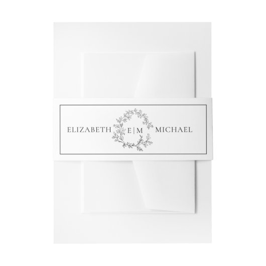 Bandeau De Faire-part Mariage de monogramme blanc moderne (Devant example)