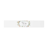 Bandeau De Faire-part Mariage de monogramme blanc vert ovale (Plat)
