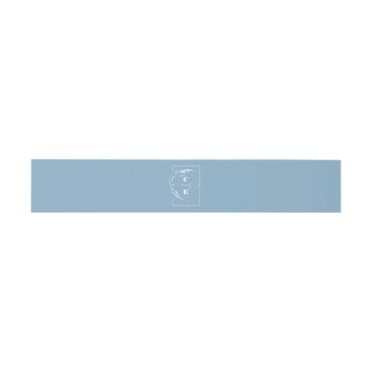 Bandeau De Faire-part Mariage de monogramme bleu foncé (Plat)