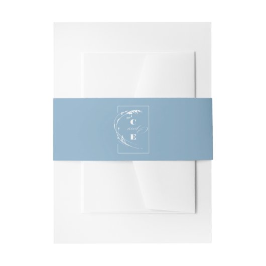 Bandeau De Faire-part Mariage de monogramme bleu foncé (Devant example)