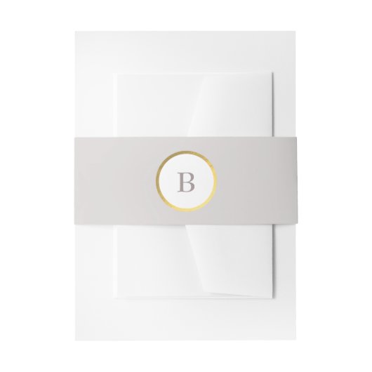 Bandeau De Faire-part Mariage de monogramme circulaire Taupe et Gold Foi (Devant example)