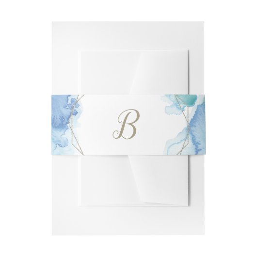 Bandeau De Faire-part Mariage de monogramme d'aquarelle géométrique (Devant example)