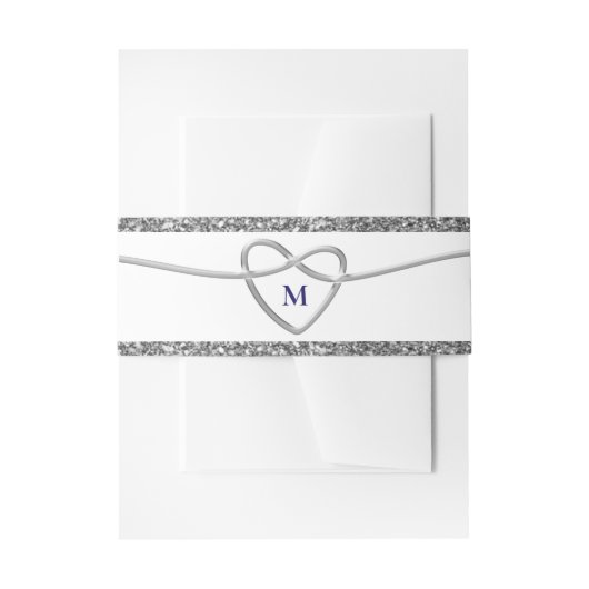 Bandeau De Faire-part Mariage de monogramme de coeur chic (Devant example)