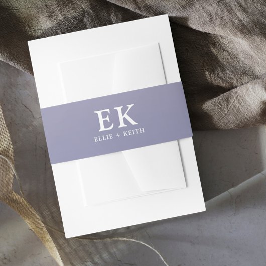 Bandeau De Faire-part Mariage de monogramme floral violet de Gradient Wh