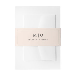 Bandeau De Faire-part Mariage de monogramme minimaliste de la pêche à l'