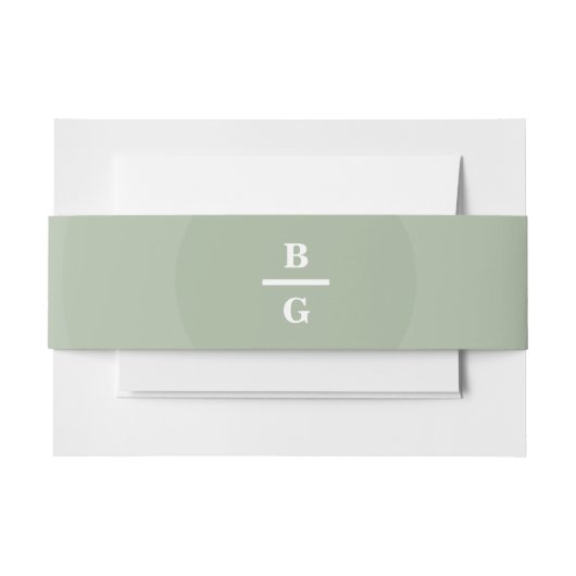 Bandeau De Faire-part Mariage de monogramme moderne Sage Green (Devant Example)