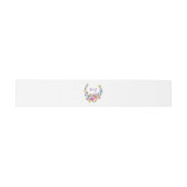 Bandeau De Faire-part Mariage de monogramme rose et bleu fleuri (Plat)