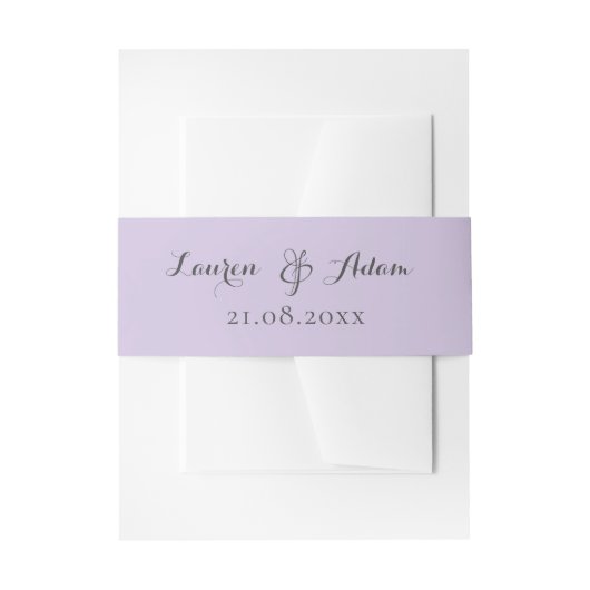 Bandeau De Faire-part Mariage de monogramme violet minimaliste (Devant example)