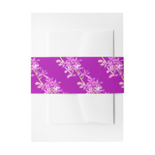 Bandeau De Faire-part Mariage de motif botanique d'orchidées pourpres