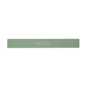 Bandeau De Faire-part Mariage de noms de script vert et blanc (Plat)