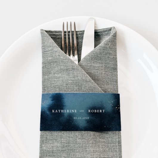 Bandeau De Faire-part Mariage de paysage de la nuit bleue