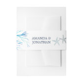 Bandeau De Faire-part Mariage de plage d'algues d'aquarelle (Devant example)