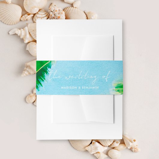 Bandeau De Faire-part Mariage de plage de Palm Tree Tropical Summer