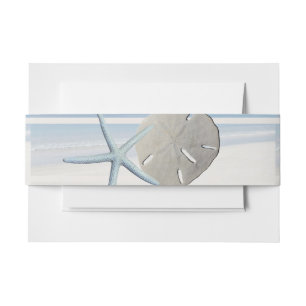 Bandeau De Faire-part Mariage de plage de sable Dollar et Starfish