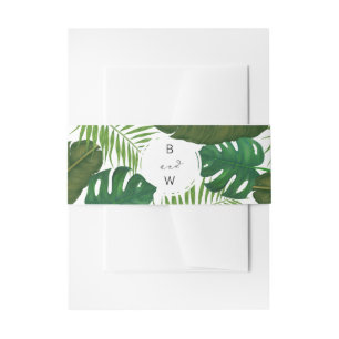 Bandeau De Faire-part Mariage de plage Feuille tropicale peinte