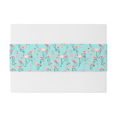 Bandeau De Faire-part Mariage de plage moderne Flamant rose bleu rose (Dos exemple)