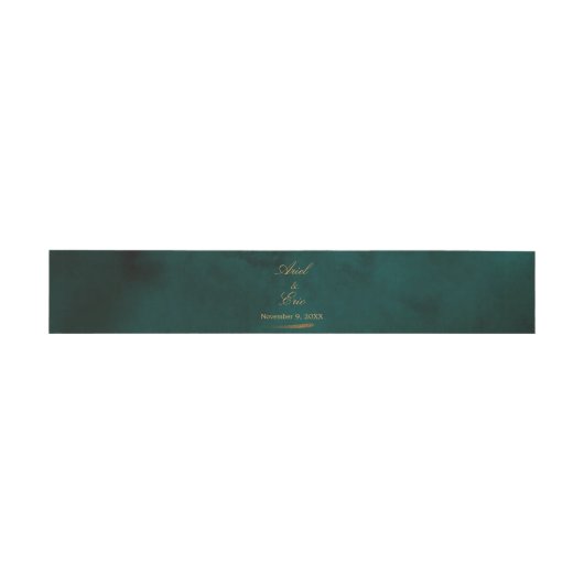 Bandeau De Faire-part Mariage de police Emerald & Gold Script (Plat)