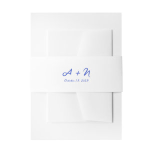 Bandeau De Faire-part Mariage de police manuscrit de monogramme bleu cla