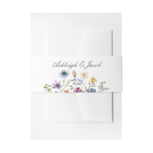 Bandeau De Faire-part Mariage de printemps élégant aux fleurs sauvages p