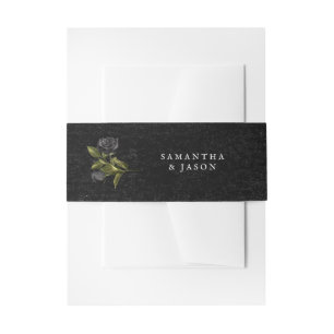 Bandeau De Faire-part Mariage de Rose noir gothique d'Halloween