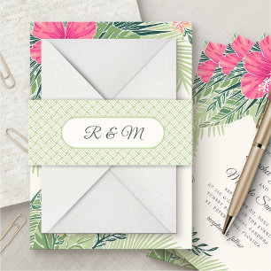 Bandeau De Faire-part Mariage de rotin tropical