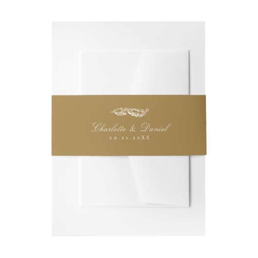 Bandeau De Faire-part Mariage de script classique Vintage or (Devant example)