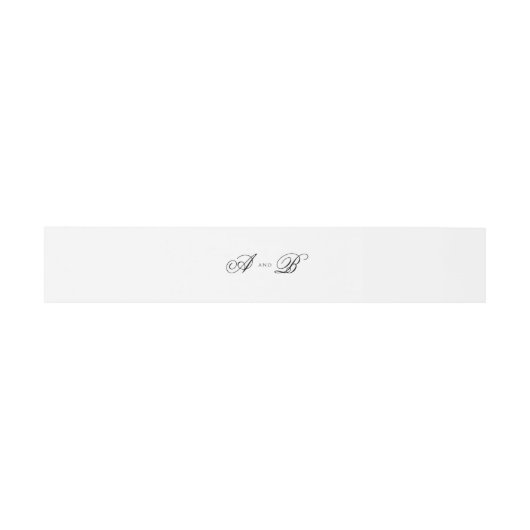 Bandeau De Faire-part Mariage de script de monogramme noir classique (Plat)