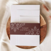 Bandeau De Faire-part Mariage de script élégant en acajou rouge classiqu