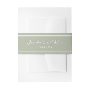 Bandeau De Faire-part Mariage de script élégant Sage Green