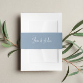 Bandeau De Faire-part Mariage de script manuscrit bleu foncé
