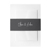 Bandeau De Faire-part Mariage de script manuscrit noir cendré solide (Devant example)