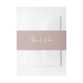 Bandeau De Faire-part Mariage de script manuscrit Rose solide (Devant example)