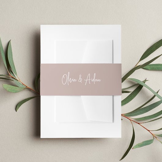 Bandeau De Faire-part Mariage de script manuscrit Rose solide