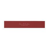 Bandeau De Faire-part Mariage de script manuscrit rouge Crimson simple (Plat)