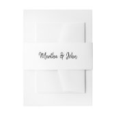 Bandeau De Faire-part Mariage de script minimal blanc et noir (Devant example)